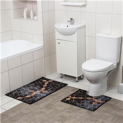 Набор ковриков для ванной и туалета Доляна «Бурлеск», 2 шт: 50×80, 40×50 см