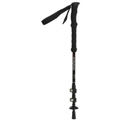 Палка для скандинавской ходьбы, телескопическая, 3 секции, до 135 см, цвет чёрный