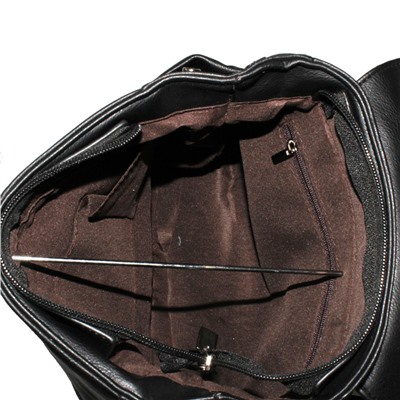 Стильный женский рюкзак Roselin_Flora из эко-кожи черного цвета.