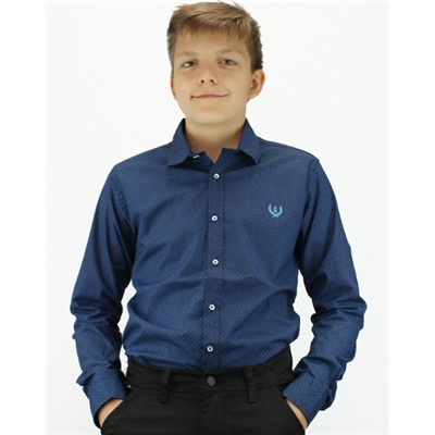 Рубашка для мальчика A-YUGI арт.18081 синяя