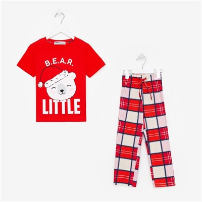 Пижама для девочки новогодняя KAFTAN "Bear", размер 28 (86-92)