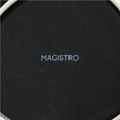 Тарелка фарфоровая глубокая Magistro Carbon, 21,5×18,5 см, цвет чёрный