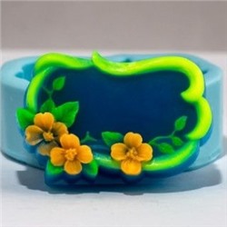 Силиконовая форма для мыла - 2D - Рамка с цветами