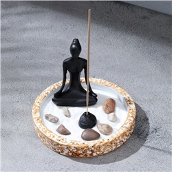 Сад камней с подставкой для благовоний "Будда", 12х12х 9см, бетон