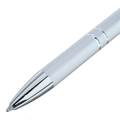 Ручка шариковая автоматическая "Металлическая", узел 0.5 мм, стержень синий, серебристый корпус