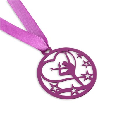 Медаль тематическая «Гимнастика», ⌀ 6 см. с лентой
