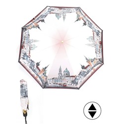 Зонт женский ТриСлона-L 3833 С,  R=58см,  суперавт;  8спиц,  3слож,  "Эпонж",  Прага розовый 247668