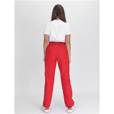 Утепленные спортивные брюки женские красного цвета 88149Kr