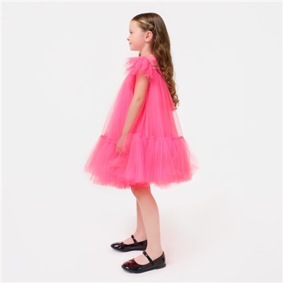 Платье для девочки с пышной юбкой KAFTAN, рост 86-92, цвет ярко-розовый