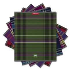 Тетрадь 96 листов в клетку ErichKrause "Scottish Cage", обложка мелованный картон, блок офсет, белизна 100%, 5 видов МИКС