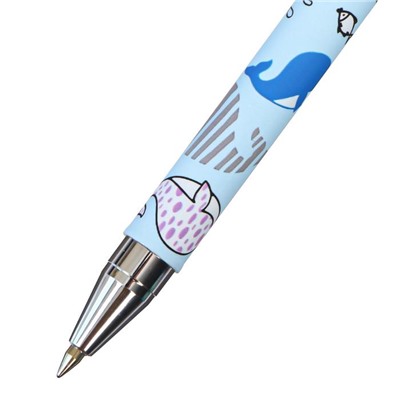 Ручка шариковая HappyWrite "Друзья.Киты", 0,5 мм, синие чернила