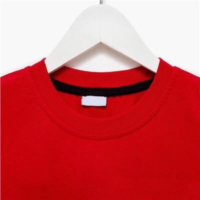 Комплект для мальчика (футболка, шорты), цвет красный/чёрный МИКС, рост 104-110 см