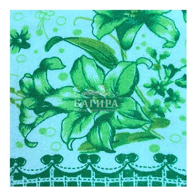 Полотенце Махровое "Лилии" (вид 1) Зеленый