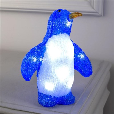 Фигура акрил."Пингвин танцующий" 20х7х7 см, 10 LED, AAx2 (не в компл.), БЕЛЫЙ