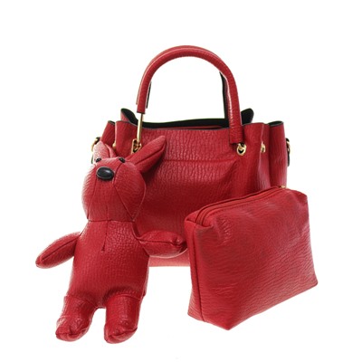 Стильная женская сумочка Rabbit_lone из эко-кожи красно-клубничного цвета.