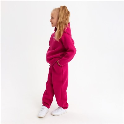 Костюм детский (худи, брюки) MINAKU: Basic Line KIDS, oversize, цвет фуксия, рост 104
