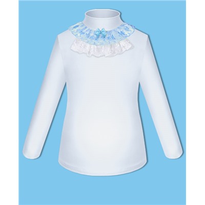 Белая школьная водолазка (блузка) для девочки 82812-ДШ18