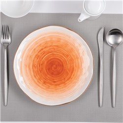 Тарелка керамическая Доляна «Космос», d=21,8 см, цвет оранжевый