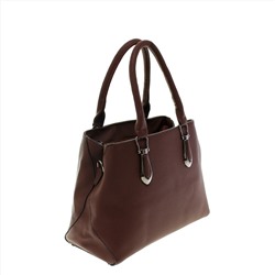 Стильная женская сумочка Peren_Elonge из эко-кожи шоколадного цвета.