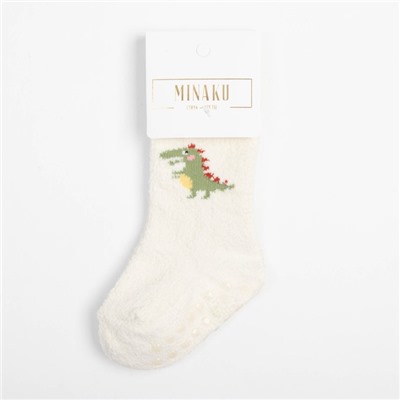 Носки детские махровые со стопперами MINAKU, цвет белый, размер 10-12 см