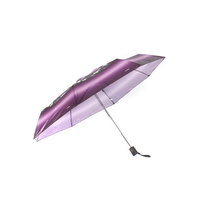 Зонт женский ТриСлона-L 4801 В  (Мини),  R=53см,  суперавт;  8спиц,  4слож,  набивной "Эпонж",  фиолет 253951