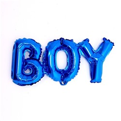 Шар фольгированный 33" Надпись Boy, цвет голубой