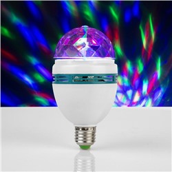 Лампа хрустальный шар, d=8 см, эффект зеркального шара 17х8х8 220V, тип цоколя Е27