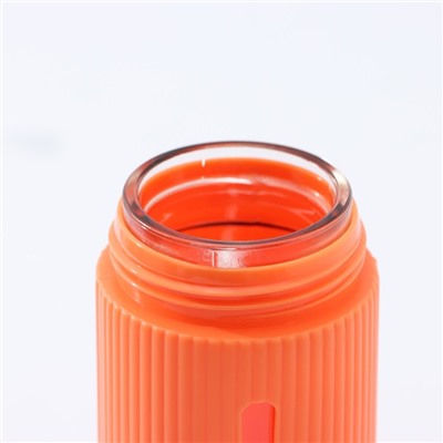 Бутылка для воды стеклянная «Успех», 500 мл, 7,2×21 см, цвет оранжевый