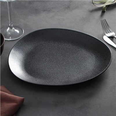 Блюдо фарфоровое для подачи Magistro Carbon, 26×23 см, цвет чёрный