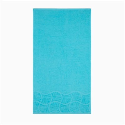 Полотенце махровое "Волна", размер 50х90 см, 300 гр/м2, цвет голубой