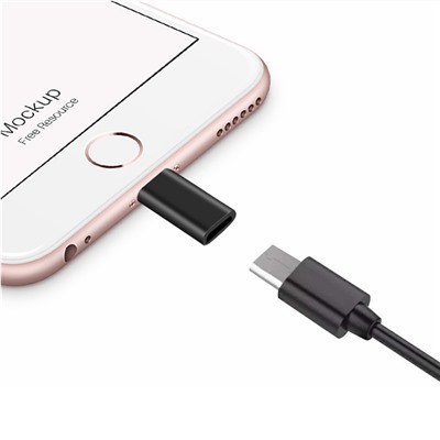 Переходник с Android на Apple - MicroUSB/Lightning адаптер для iPhone и iPad пластиковый для передачи данных и зарядки аккумулятора
