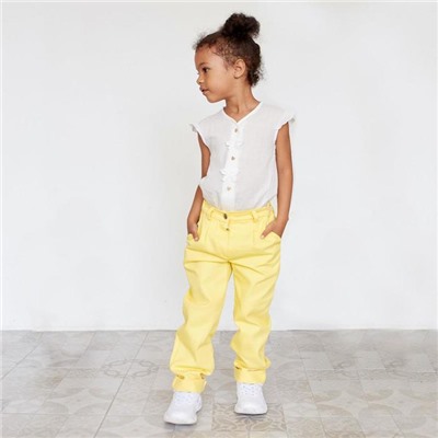 Брюки для девочки MINAKU: Casual collection KIDS, цвет лимонный, рост 140 см