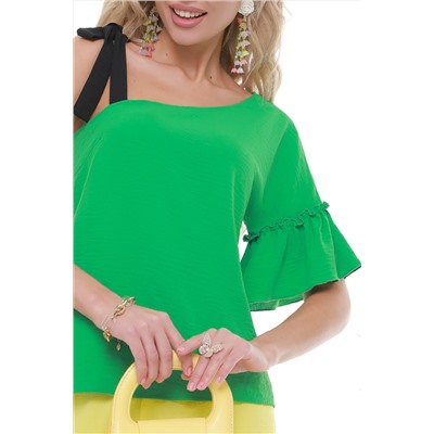 Блузка зеленая на одно плечо
