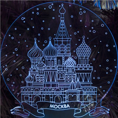 Подставка световая "Город Москва", USB, AА*3 (не в компл), 10 LED, RGB