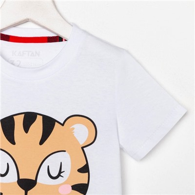 Пижама для девочки (футболка и брюки) KAFTAN "Tiger" р.28 (86-92)