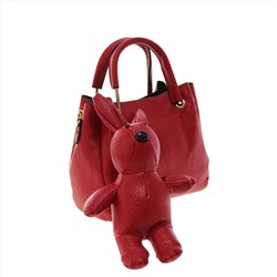 Стильная женская сумочка Rabbit_lone из эко-кожи красно-клубничного цвета.