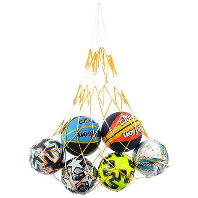 Сетка для переноски мячей (на 6 мячей), нить 6 мм, цвета МИКС