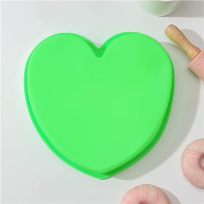 Форма для выпечки силиконовая Доляна «Сердце», 24×23×4 см, цвет МИКС
