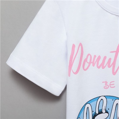 Футболка детская MINAKU "Donut" цвет белый, рост 98