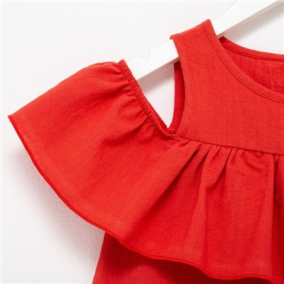 Платье для девочки MINAKU: Cotton Collection цвет терракот, рост 104