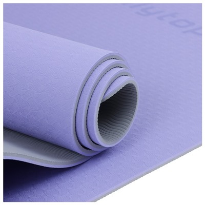 Коврик для фитнеса и йоги Onlytop 183 х 61 х 0,6 см, цвет серо-фиолетовый