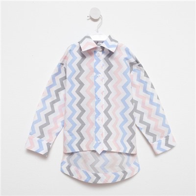 Рубашка для девочки MINAKU: Cotton Collection цвет белый, рост 116