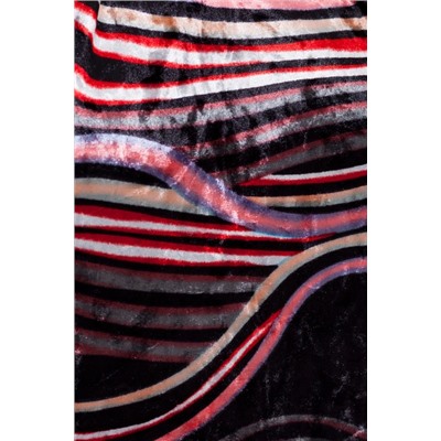 Блуза 457 "Велюр цветной"  красный/абстракция