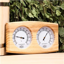 Термометр-гигрометр для бани, деревянный