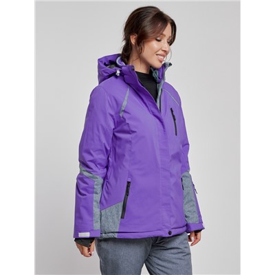 Горнолыжная куртка женская зимняя фиолетового цвета 2316F