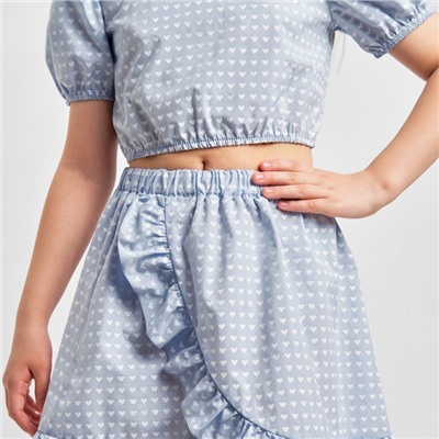 Комплект для девочки (топ, юбка) KAFTAN, размер 30 (98-104 см), цвет голубой