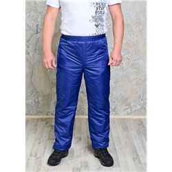 Утепленные синтепоном мужские брюки на поясе- резинка,  цвет-темно-синий