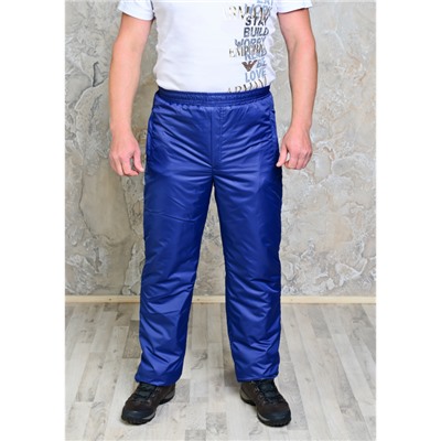 Утепленные флисом мужские брюки на поясе-резинка, цвет - темно-синий