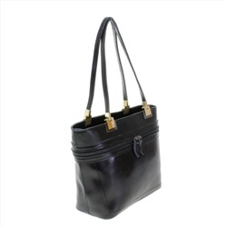 Стильная женская сумочка Doble_Moln из натуральной кожи черного цвета.