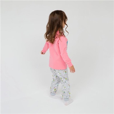 Пижама детская, цвет персик/серый, рост 116 см